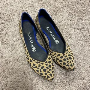 Rothys pointed toe flats in leopard